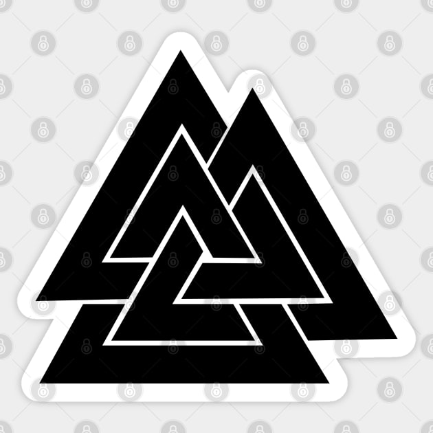 Valknut (black symbol) Sticker by Vikingnerds